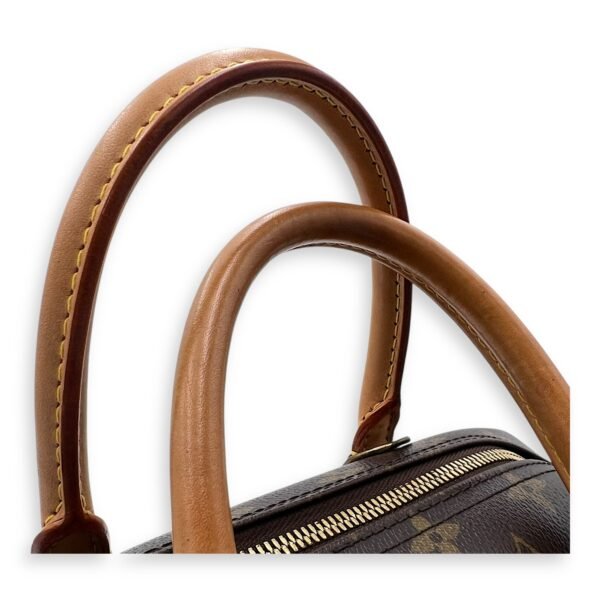 Deauville MM Brown Top Handle Bag in Monogram Coated Canvas, Gold hardware - Image 9