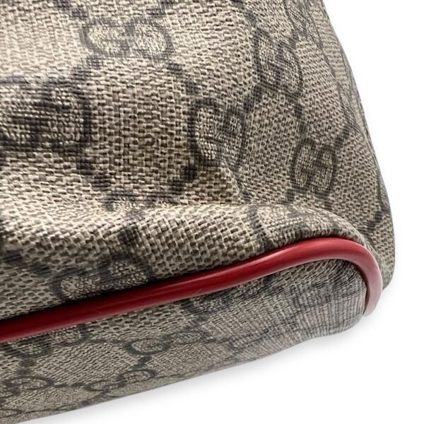 GG Supreme Snake Heart Grey Tote Bag in Coated Canvas, Silver hardware - Image 9
