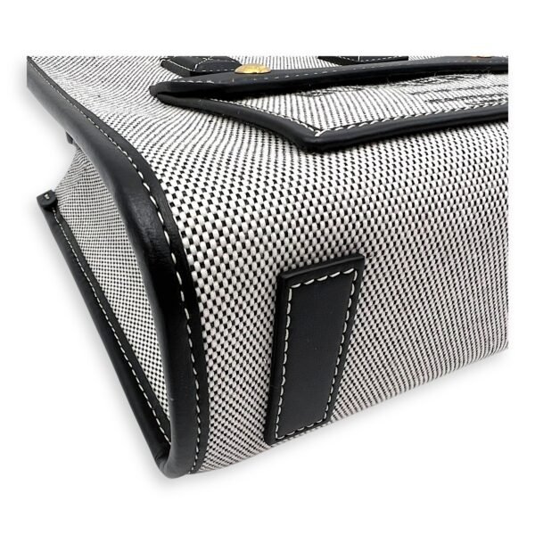 Freya Top Handle Bag Mini Black in Canvas, Gold hardware - Image 9