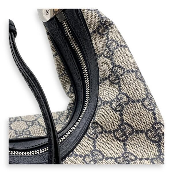 Attache Brown Shoulder Bag in Monogram Coated Canvas, Silver hardware - Image 9