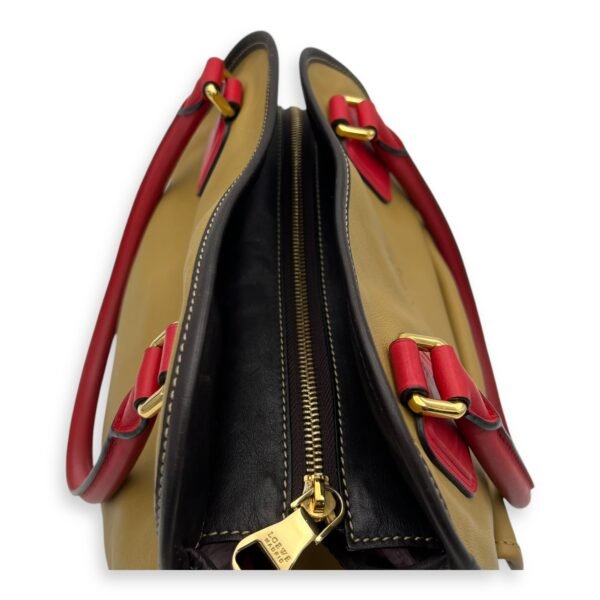 Amazona Top Handle Bag Beige in Calfskin, Gold hardware - Image 9