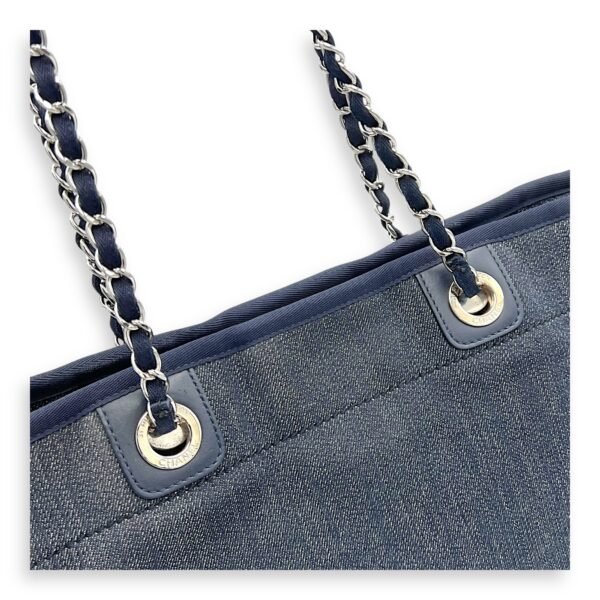 Deauville Small Blue Tote Bag in Denim, Silver hardware - Image 9