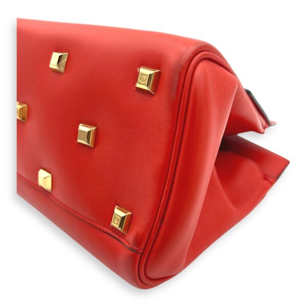 Studio Red Top Handle Bag in Calfskin, Gold hardware - Image 9