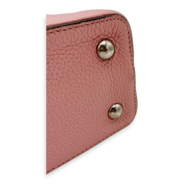 Capucines PM Pink Top Handle Bag in Taurillon Leather, Silver hardware - Image 8