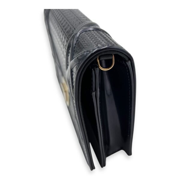 Diorama Wallet On Chain Blue in Patent Leather, Light Gold hardware - Image 9