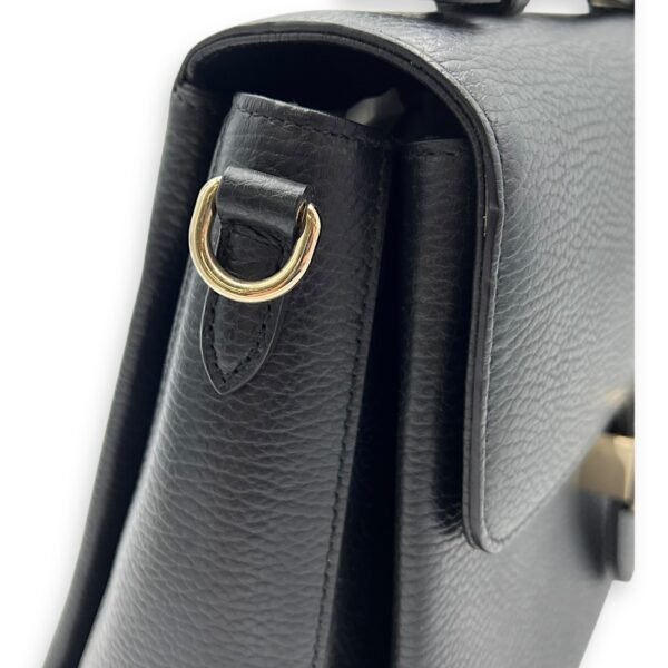 Interlocking G Top Handle Bag Black in Calfskin, Silver hardware - Image 9