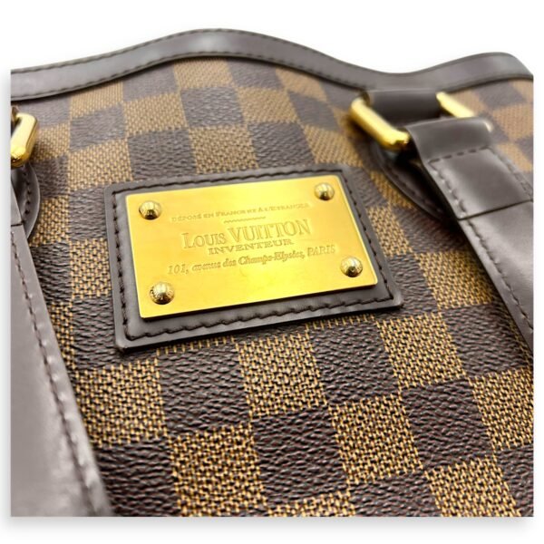 Hampstead Top Handle Bag PM Brown in Coated Canvas, Gold hardware - Image 9
