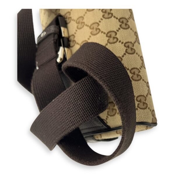 GG Belt Bag Brown in Canvas, Silver hardware - Image 8