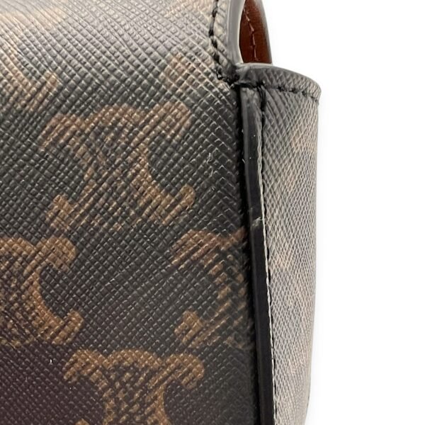 Claude Triomphe Mini Black Shoulder Bag in Coated Canvas, Gold hardware - Image 9