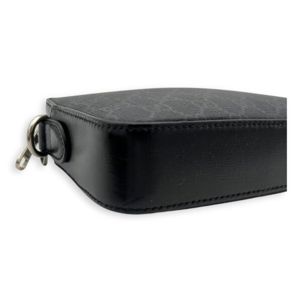 GG Supreme Black Crossbody Bag in Coated Canvas, Silver hardware - Image 8