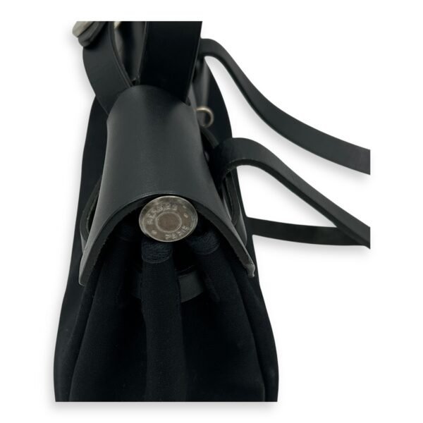 Herbag A Dos 31 Black Backpack in Canvas, Silver hardware - Image 9