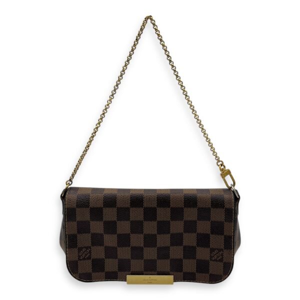 Favourite Damier Ebene Crossbody Bag in Coated Canvas, Gold hardware