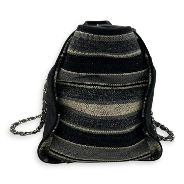 Deauville Tote Bag Black in Canvas, Silver hardware - Image 3