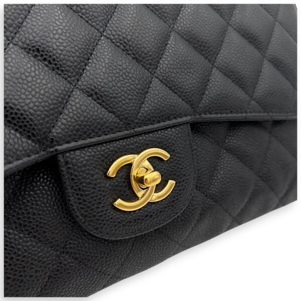 Classic Shoulder Bag Jumbo Black in Caviar Leather , Gold Hardware - Image 5