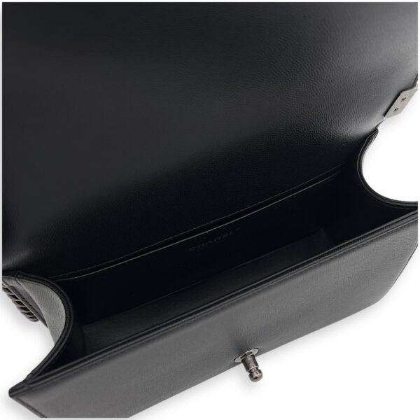 Boy Shoulder Bag Black in Caviar Leather, Ruthenium hardware - Image 7