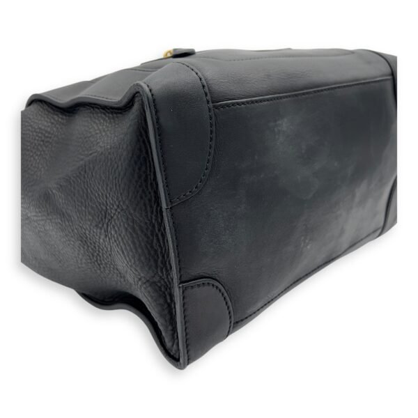 Luggage Mini Black Top Handle Bag in Calfskin, Gold hardware - Image 7