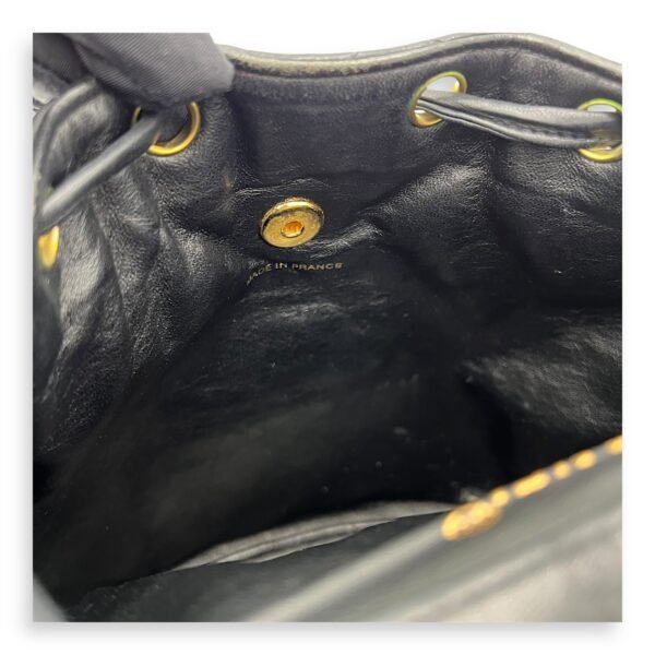 Duma Backpack Black in Calfskin, Gold hardware - Image 7