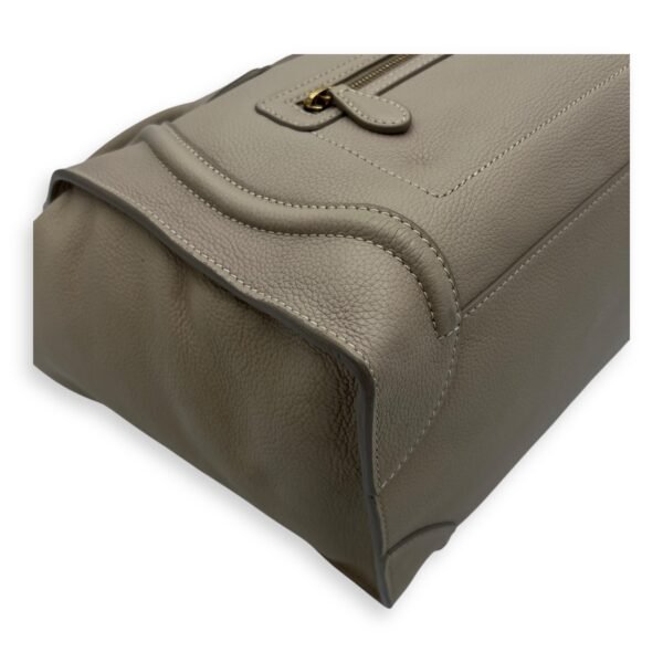 Luggage Mini Beige Top Handle Bag in Calfskin, Gold hardware - Image 7
