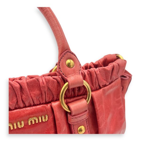 2 way bag Top Handle Bag Orange in Calfskin, Gold hardware - Image 9