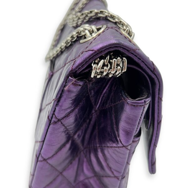 2.55 Reissue 226 Purple Shoulder Bag in Metallic Calfskin, Silver hardware - Image 9