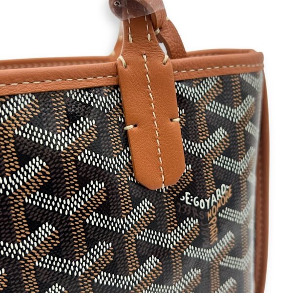 Anjou Top Handle Bag Black in Coated Canvas, Silver hardware - Image 9