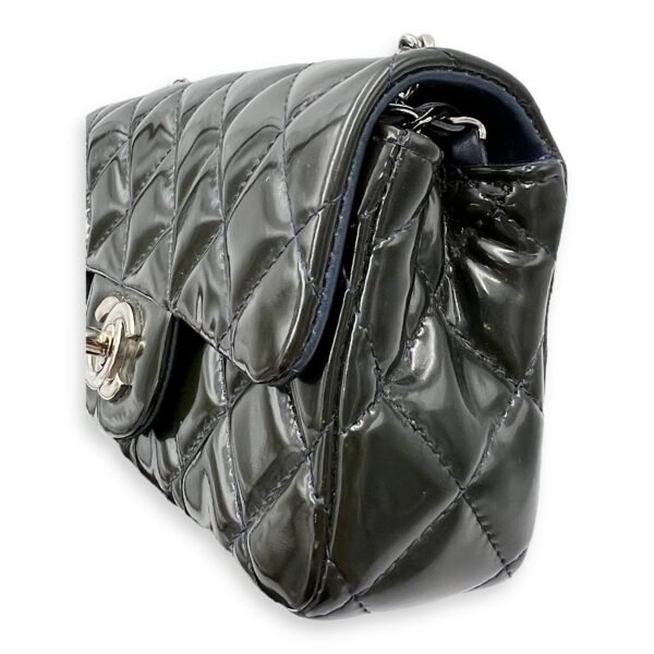 Classic Mini Green Crossbody Bag in Patent Leather, Silver hardware - Image 8