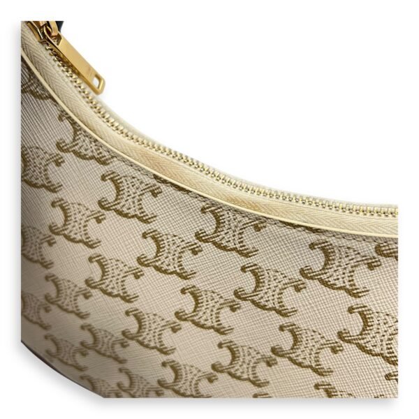 Ava Shoulder Bag White in Coated Canvas, Gold hardware - Image 7