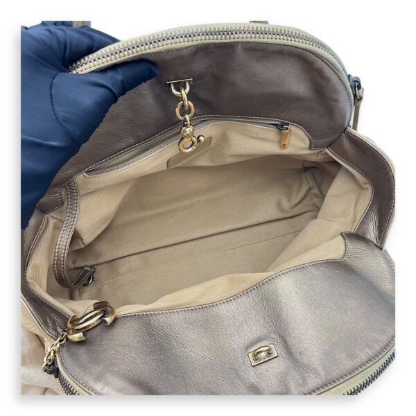 2 WAY BAG Top Handle Bag Gold in Calfskin, Brushed Gold hardware - Image 7