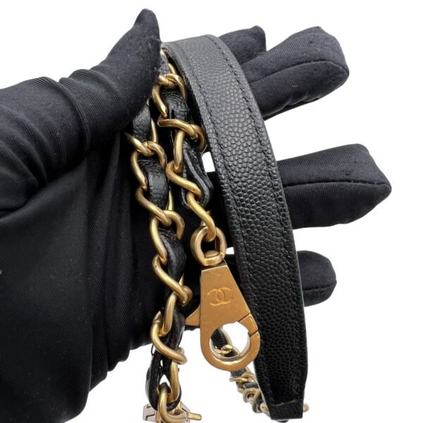 Coco Medium Black Top handle Bag in Caviar Leather, Gold hardware - Image 10