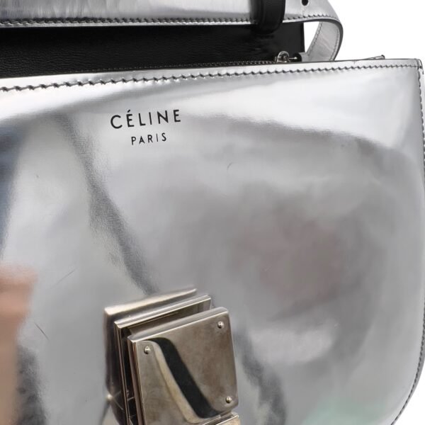 Box Medium Silver Shoulder Bag in Calfskin, Silver hardware - Image 8