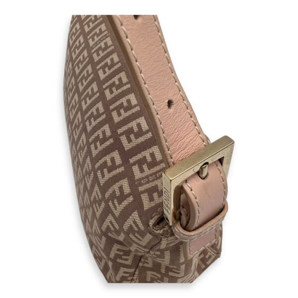Baguette Shoulder Bag Beige in Jacquard, Gold hardware - Image 8