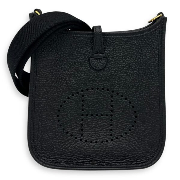 Evelyne TPM Noir Crossbody Bag in Clemence, Gold hardware - Image 7