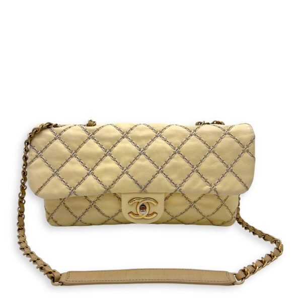 Classic Flap Stitch Shoulder bag in Calfskin, Gold Hardware - Image 7