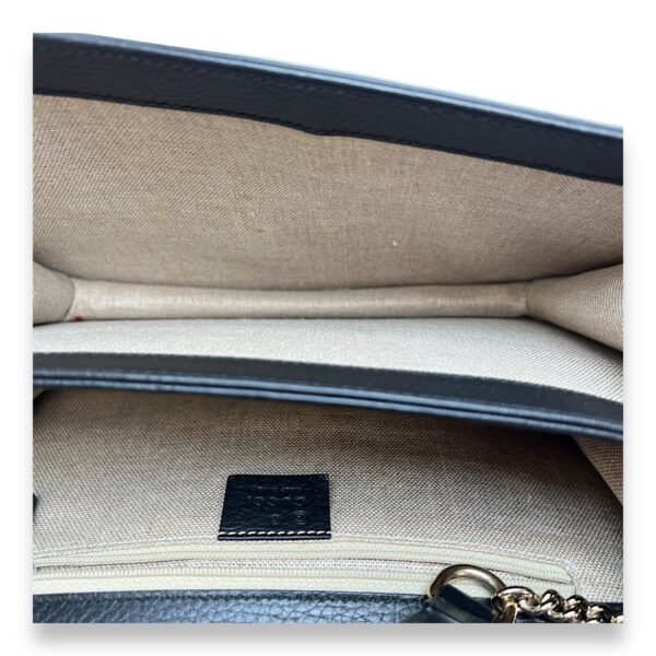 Interlocking G Black Crossbody Bag in Calfskin, Light Gold hardware - Image 11