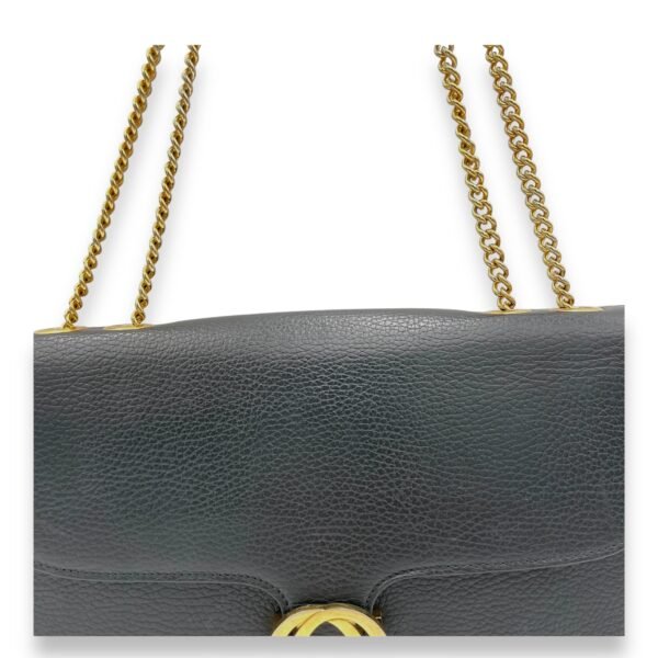 Interlocking G  Black Shoulder Bag in Calfskin, Gold hardware - Image 10