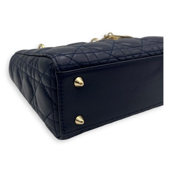 Lady Dior Small Blue Top Handle Bag in Lambskin, Gold hardware - Image 9