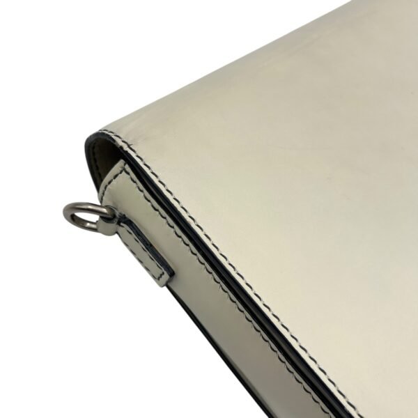 J'adior White Crossbody Bag in Calfskin, Silver hardware - Image 13