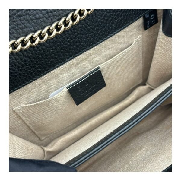 Interlocking G Shoulder Bag Black in Calfskin, Gold hardware - Image 9