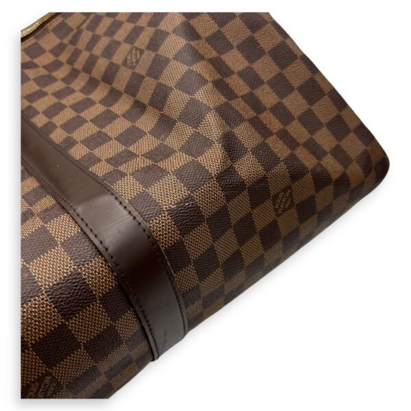 Keepall Duffle Bag 55 Damier Ebene in Coated Canvas, Gold hardware - Image 10