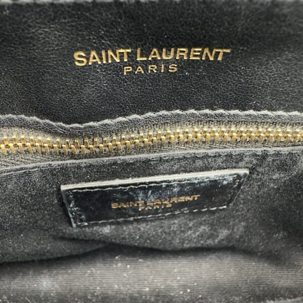 Loulou Toy Black Crossbody Bag in Calfskin, Gold hardware - Image 10