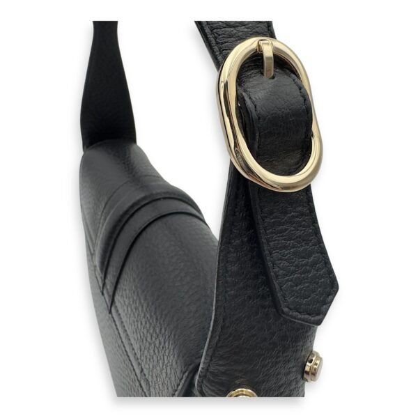 Logo Shoulder Bag Black in Calfskin, Gold hardware - Image 12