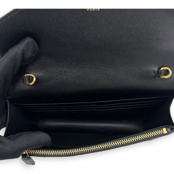 Envelope Wallet On Chain Blue in Calfskin, Gold hardware - Image 6