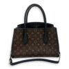 Florine Brown Top Handle Bag in Canvas, Gold hardware - Image 10