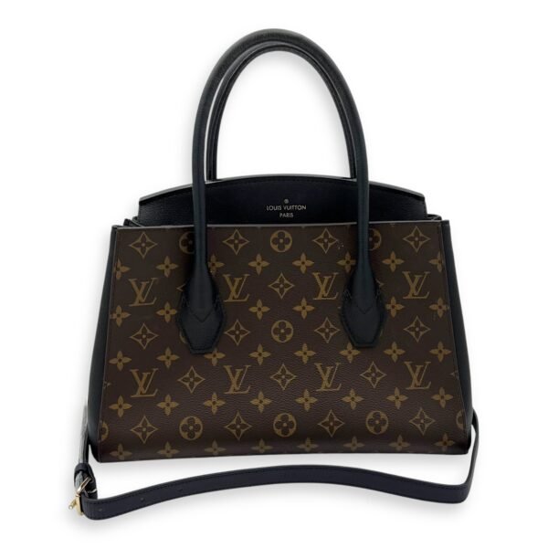 Florine Brown Top Handle Bag in Canvas, Gold hardware - Image 10