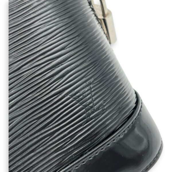 Alma Top Handle Bag BB Black in Patent Leather, Silver hardware - Image 10