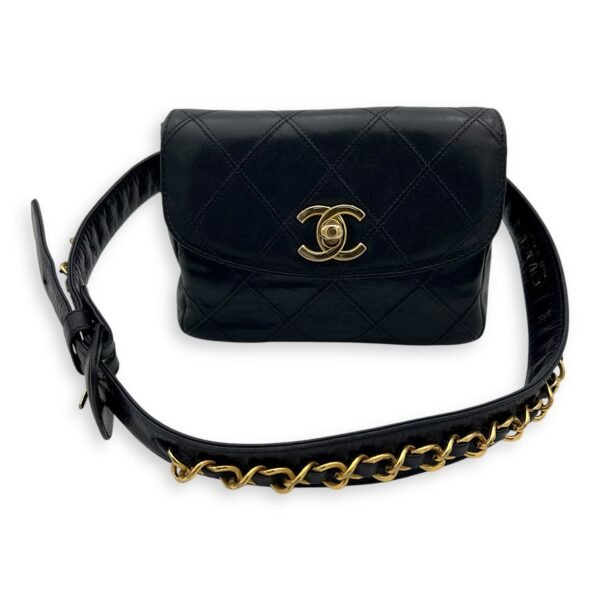 CC 65/26 Blue Belt Bag in Lambskin, Gold hardware - Image 13