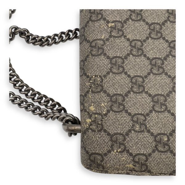 Dionysus Shoulder Bag Beige in Suede Leather, Silver hardware - Image 9