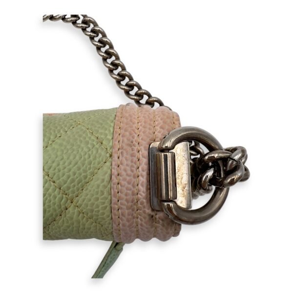 Boy Mini Multi-colour Shoulder Bag in Caviar Leather, Silver hardware - Image 10