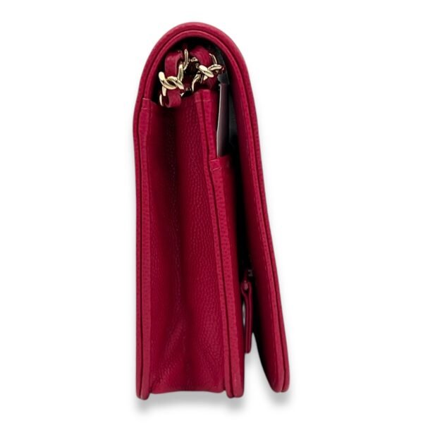 Boy Pink Wallet On Chain in Caviar Leather, Gold hardware - Image 3
