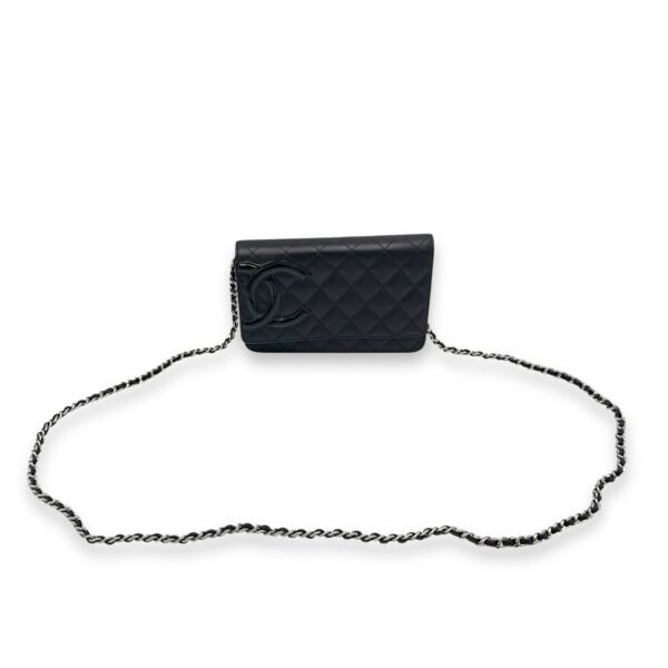 Cambon Wallet On Chain Black in Lambskin, Silver hardware - Image 10